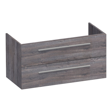 BRAUER Trust onderkast 100 excl. opbouwgrepen met 2 softclose lades en 1 sifon uitsparing Driftwood OK-TR100DR