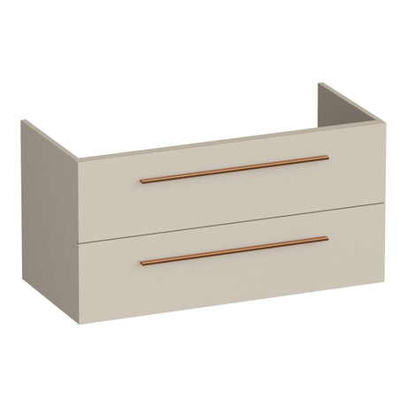 BRAUER Trust onderkast 100 excl. opbouwgrepen met 2 softclose lades en 1 sifon uitsparing mat beige OK-TR100MB
