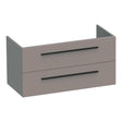 BRAUER Trust onderkast 100 excl. opbouwgrepen met 2 softclose lades en 1 sifon uitsparing mat taupe OK-TR100MT