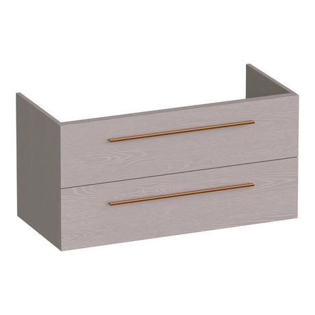 BRAUER Trust onderkast 100 excl. opbouwgrepen met 2 softclose lades en 1 sifon uitsparing Timber Greige OK-TR100TE