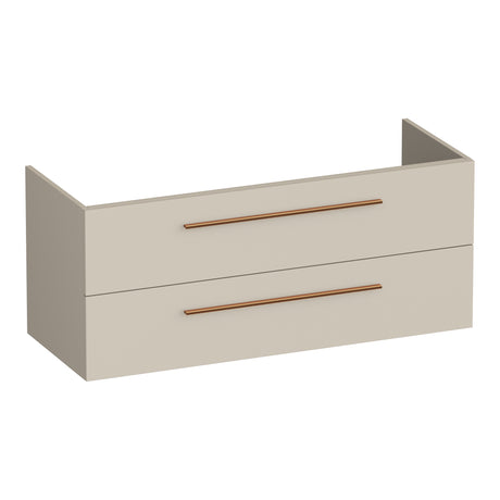 BRAUER Trust onderkast 120 excl. opbouwgrepen met 2 softclose lades en 2 sifon uitsparingen mat beige OK-TR120-2MB