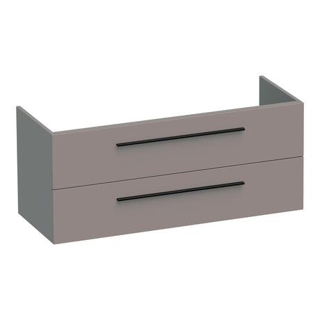 BRAUER Trust onderkast 120 excl. opbouwgrepen met 2 softclose lades en 2 sifon uitsparingen mat taupe OK-TR120-2MT