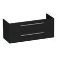 BRAUER Trust onderkast 120 excl. opbouwgrepen met 2 softclose lades en 2 sifon uitsparingen mat zwart OK-TR120-2MZ