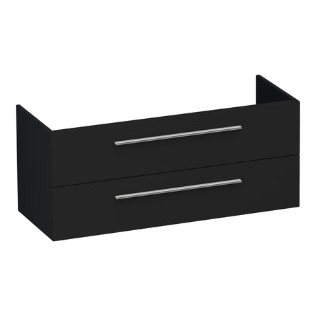 BRAUER Trust onderkast 120 excl. opbouwgrepen met 2 softclose lades en 2 sifon uitsparingen mat zwart OK-TR120-2MZ