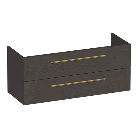 BRAUER Trust onderkast 120 excl. opbouwgrepen met 2 softclose lades en 2 sifon uitsparingen Timber Anthracite OK-TR120-2TA