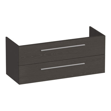 BRAUER Trust onderkast 120 excl. opbouwgrepen met 2 softclose lades en 2 sifon uitsparingen Timber Anthracite OK-TR120-2TA