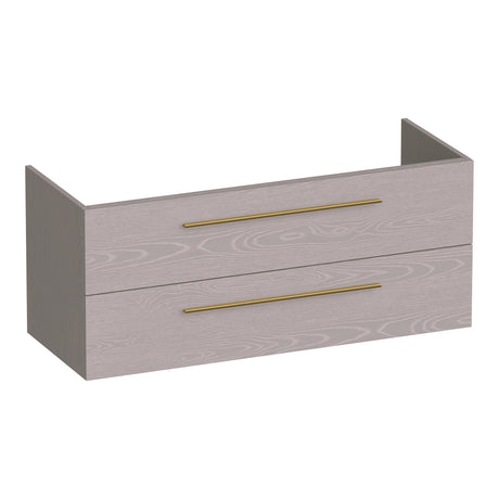 BRAUER Trust onderkast 120 excl. opbouwgrepen met 2 softclose lades en 2 sifon uitsparingen Timber Greige OK-TR120-2TE