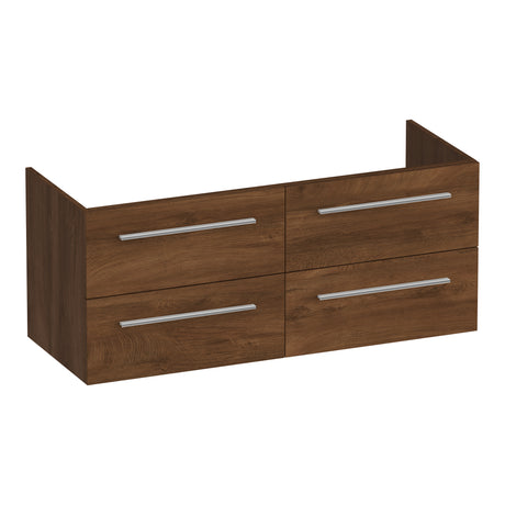 BRAUER Trust onderkast 120 excl. opbouwgrepen met 4 softclose lades en 2 sifon uitsparingen Forest Cacao OK-TR120-4FC