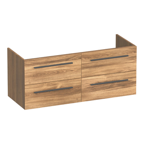 BRAUER Trust onderkast 120 excl. opbouwgrepen met 4 softclose lades en 2 sifon uitsparingen Honey OK-TR120-4HO