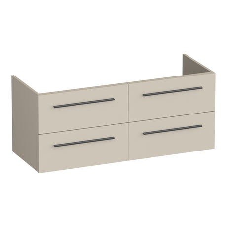 BRAUER Trust onderkast 120 excl. opbouwgrepen met 4 softclose lades en 2 sifon uitsparingen mat beige OK-TR120-4MB