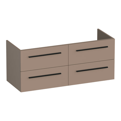 BRAUER Trust onderkast 120 excl. opbouwgrepen met 4 softclose lades en 2 sifon uitsparingen mat mokka OK-TR120-4MM