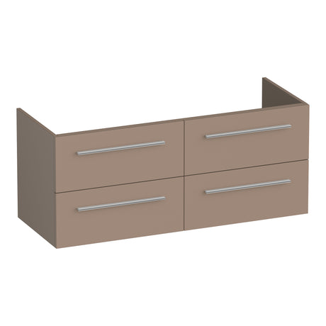 BRAUER Trust onderkast 120 excl. opbouwgrepen met 4 softclose lades en 2 sifon uitsparingen mat mokka OK-TR120-4MM