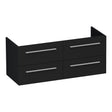 BRAUER Trust onderkast 120 excl. opbouwgrepen met 4 softclose lades en 2 sifon uitsparingen mat zwart OK-TR120-4MZ