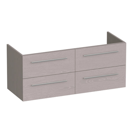 BRAUER Trust onderkast 120 excl. opbouwgrepen met 4 softclose lades en 2 sifon uitsparingen Timber Greige OK-TR120-4TE