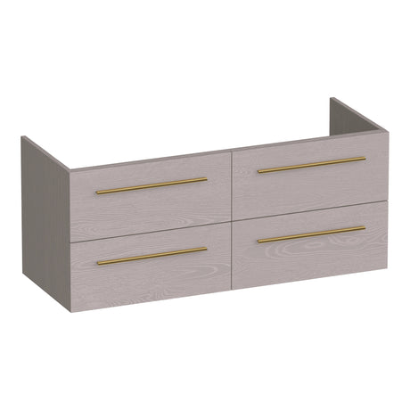 BRAUER Trust onderkast 120 excl. opbouwgrepen met 4 softclose lades en 2 sifon uitsparingen Timber Greige OK-TR120-4TE