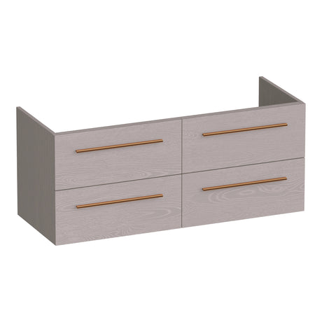 BRAUER Trust onderkast 120 excl. opbouwgrepen met 4 softclose lades en 2 sifon uitsparingen Timber Greige OK-TR120-4TE
