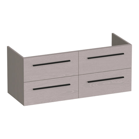 BRAUER Trust onderkast 120 excl. opbouwgrepen met 4 softclose lades en 2 sifon uitsparingen Timber Greige OK-TR120-4TE