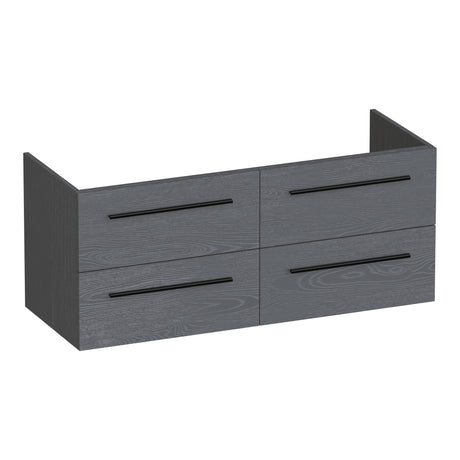 BRAUER Trust onderkast 120 excl. opbouwgrepen met 4 softclose lades en 2 sifon uitsparingen Timber Grey OK-TR120-4TG