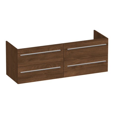 BRAUER Trust onderkast 140 excl. opbouwgrepen met 4 softclose lades en 2 sifon uitsparingen Forest Cacao OK-TR140FC