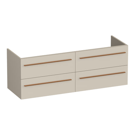 BRAUER Trust onderkast 140 excl. opbouwgrepen met 4 softclose lades en 2 sifon uitsparingen mat beige OK-TR140MB