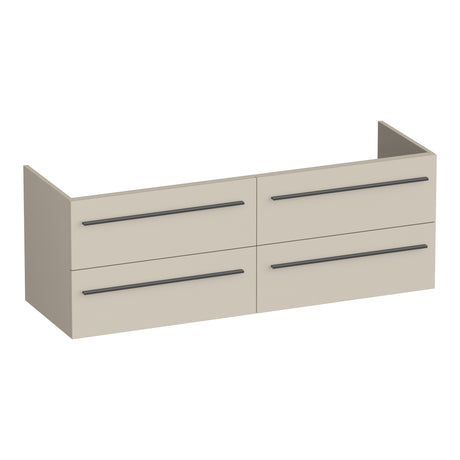 BRAUER Trust onderkast 140 excl. opbouwgrepen met 4 softclose lades en 2 sifon uitsparingen mat beige OK-TR140MB