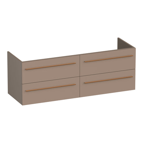 BRAUER Trust onderkast 140 excl. opbouwgrepen met 4 softclose lades en 2 sifon uitsparingen mat mokka OK-TR140MM