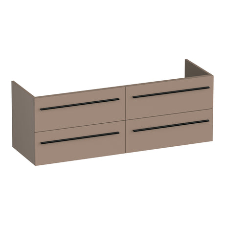 BRAUER Trust onderkast 140 excl. opbouwgrepen met 4 softclose lades en 2 sifon uitsparingen mat mokka OK-TR140MM