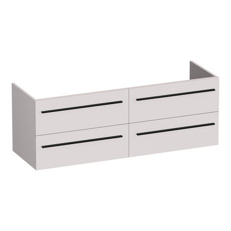 BRAUER Trust onderkast 140 excl. opbouwgrepen met 4 softclose lades en 2 sifon uitsparingen mat zand OK-TR140MS