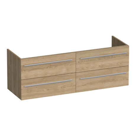BRAUER Trust onderkast 140 excl. opbouwgrepen met 4 softclose lades en 2 sifon uitsparingen Sunlit OK-TR140SL