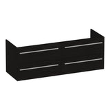 BRAUER Trust onderkast 140 excl. opbouwgrepen met 4 softclose lades en 2 sifon uitsparingen Timber Black OK-TR140TB