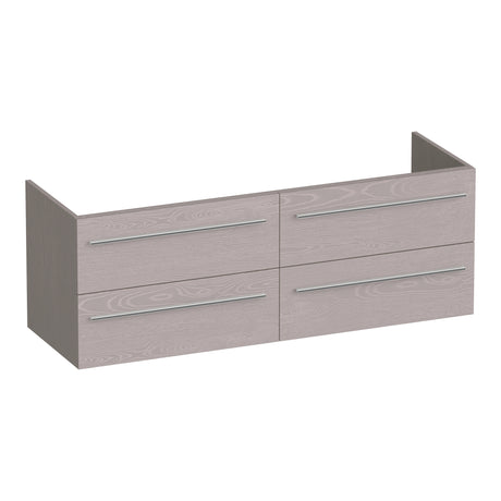 BRAUER Trust onderkast 140 excl. opbouwgrepen met 4 softclose lades en 2 sifon uitsparingen Timber Greige OK-TR140TE