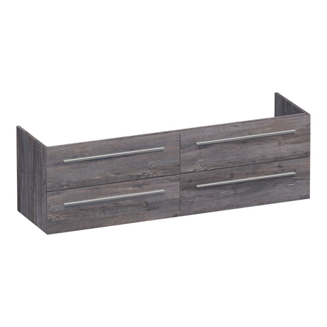 BRAUER Trust onderkast 160 excl. opbouwgrepen met 4 softclose lades en 2 sifon uitsparingen Driftwood OK-TR160DR