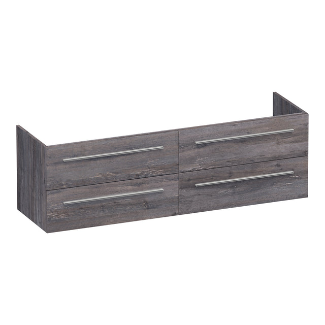 BRAUER Trust onderkast 160 excl. opbouwgrepen met 4 softclose lades en 2 sifon uitsparingen Driftwood OK-TR160DR