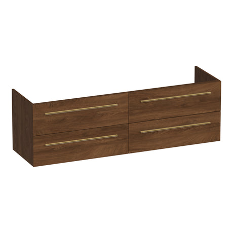 BRAUER Trust onderkast 160 excl. opbouwgrepen met 4 softclose lades en 2 sifon uitsparingen Forest Cacao OK-TR160FC