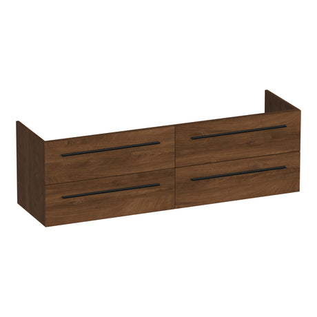 BRAUER Trust onderkast 160 excl. opbouwgrepen met 4 softclose lades en 2 sifon uitsparingen Forest Cacao OK-TR160FC