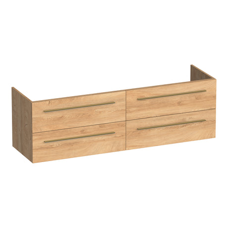 BRAUER Trust onderkast 160 excl. opbouwgrepen met 4 softclose lades en 2 sifon uitsparingen Forest Tan OK-TR160FT