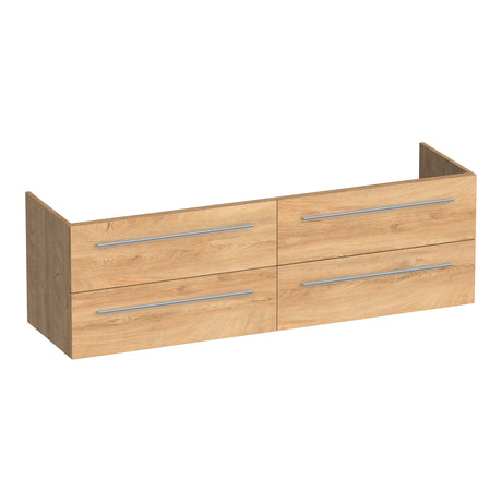 BRAUER Trust onderkast 160 excl. opbouwgrepen met 4 softclose lades en 2 sifon uitsparingen Forest Tan OK-TR160FT