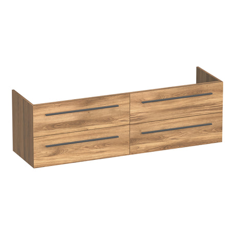 BRAUER Trust onderkast 160 excl. opbouwgrepen met 4 softclose lades en 2 sifon uitsparingen Honey OK-TR160HO
