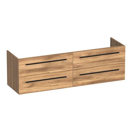 BRAUER Trust onderkast 160 excl. opbouwgrepen met 4 softclose lades en 2 sifon uitsparingen Honey OK-TR160HO