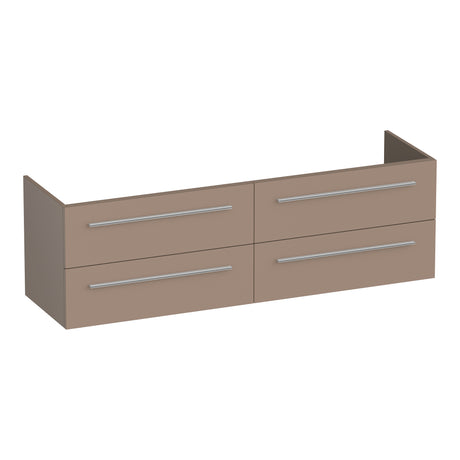 BRAUER Trust onderkast 160 excl. opbouwgrepen met 4 softclose lades en 2 sifon uitsparingen mat mokka OK-TR160MM