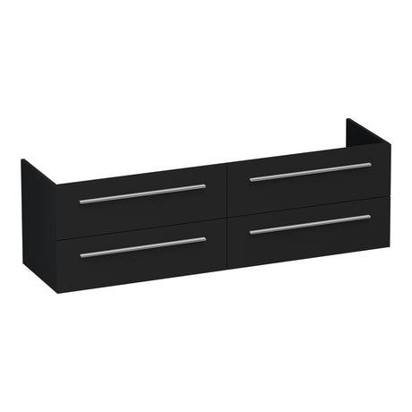 BRAUER Trust onderkast 160 excl. opbouwgrepen met 4 softclose lades en 2 sifon uitsparingen mat zwart OK-TR160MZ