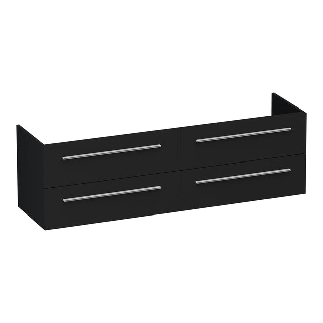 BRAUER Trust onderkast 160 excl. opbouwgrepen met 4 softclose lades en 2 sifon uitsparingen mat zwart OK-TR160MZ