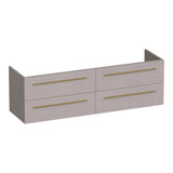 BRAUER Trust onderkast 160 excl. opbouwgrepen met 4 softclose lades en 2 sifon uitsparingen Timber Greige OK-TR160TE
