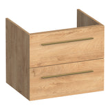 BRAUER Trust onderkast 60 excl. opbouwgrepen met 2 softclose lades en 1 sifon uitsparing Forest Tan OK-TR60FT