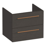 BRAUER Trust onderkast 60 excl. opbouwgrepen met 2 softclose lades en 1 sifon uitsparing Timber Anthracite OK-TR60TA