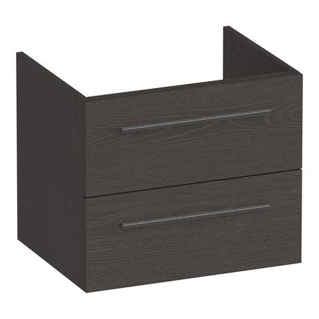 BRAUER Trust onderkast 60 excl. opbouwgrepen met 2 softclose lades en 1 sifon uitsparing Timber Anthracite OK-TR60TA