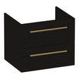 BRAUER Trust onderkast 60 excl. opbouwgrepen met 2 softclose lades en 1 sifon uitsparing Timber Black OK-TR60TB