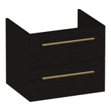 BRAUER Trust onderkast 60 excl. opbouwgrepen met 2 softclose lades en 1 sifon uitsparing Timber Black OK-TR60TB