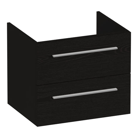 BRAUER Trust onderkast 60 excl. opbouwgrepen met 2 softclose lades en 1 sifon uitsparing Timber Black OK-TR60TB