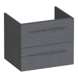BRAUER Trust onderkast 60 excl. opbouwgrepen met 2 softclose lades en 1 sifon uitsparing Timber Grey OK-TR60TG